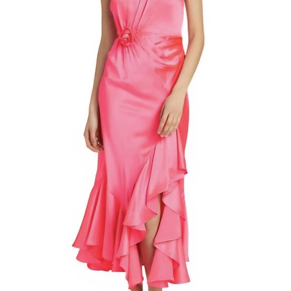 Cinq à Sept Bright Pink Asymmetrical Dress - Picture 1 of 8